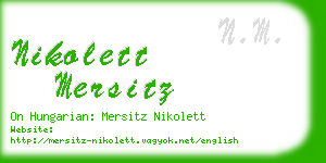 nikolett mersitz business card